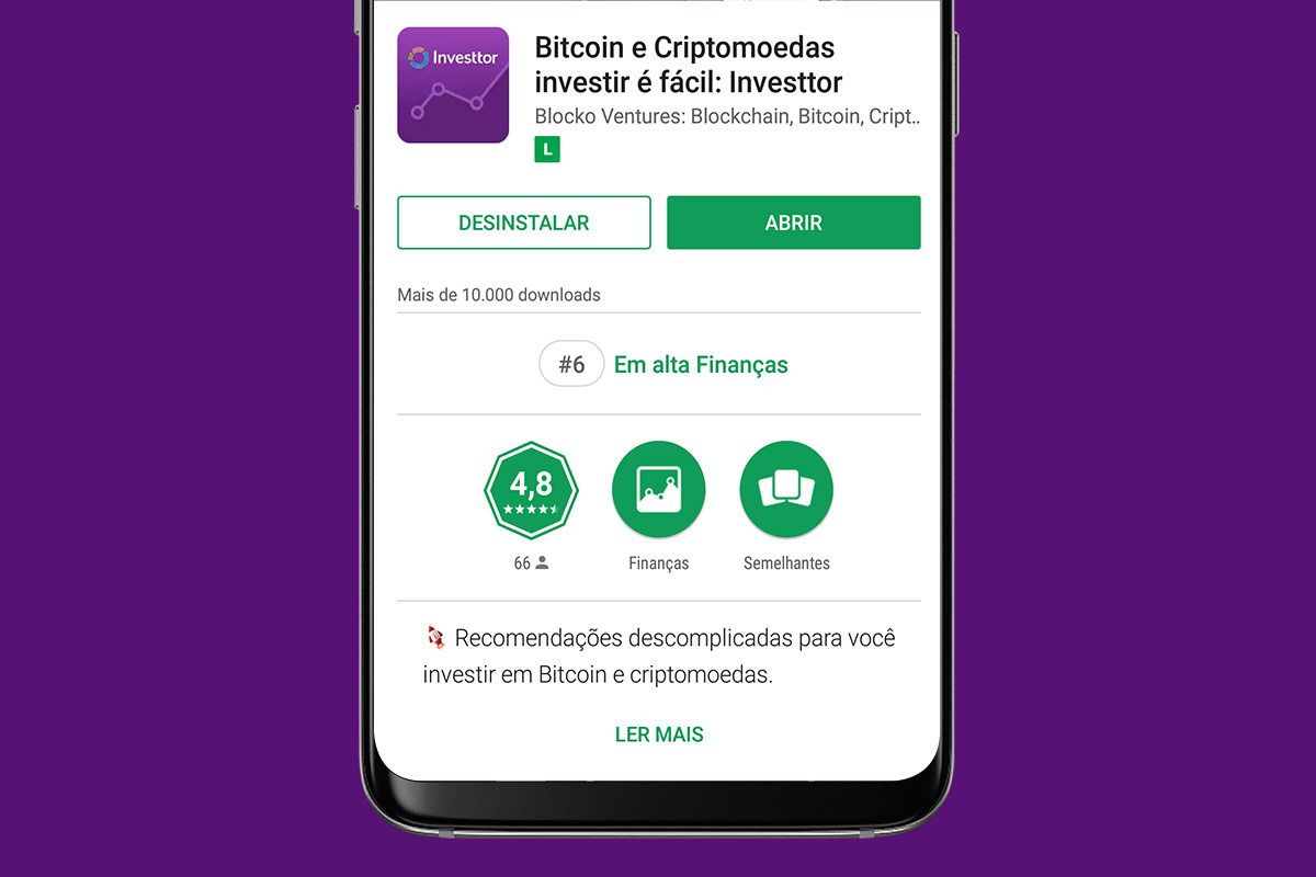 Google Play Store in 2018 showcasing Investtor App.